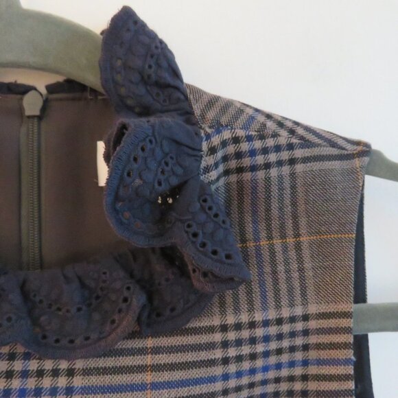 SEA NEW YORK Wool Blend Plaid Dark Academia Shift Dress Officecore - Size US 0 - Picture 6 of 16